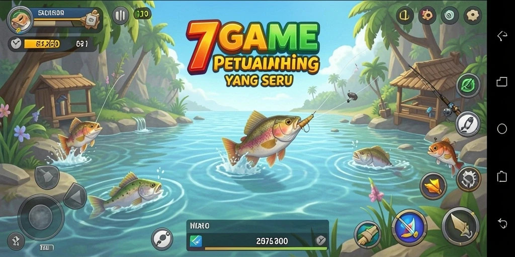 Tampilan gameplay menarik saat memancing di 7GAME.