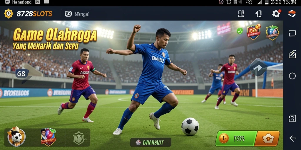 Tampilan yang menarik dari gameplay 8728SLOTS dengan elemen olahraga.