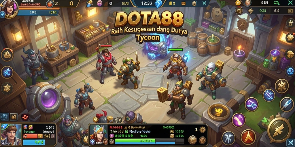Screenshot DOTA88 menampilkan pemain mengelola bisnis Tycoon.