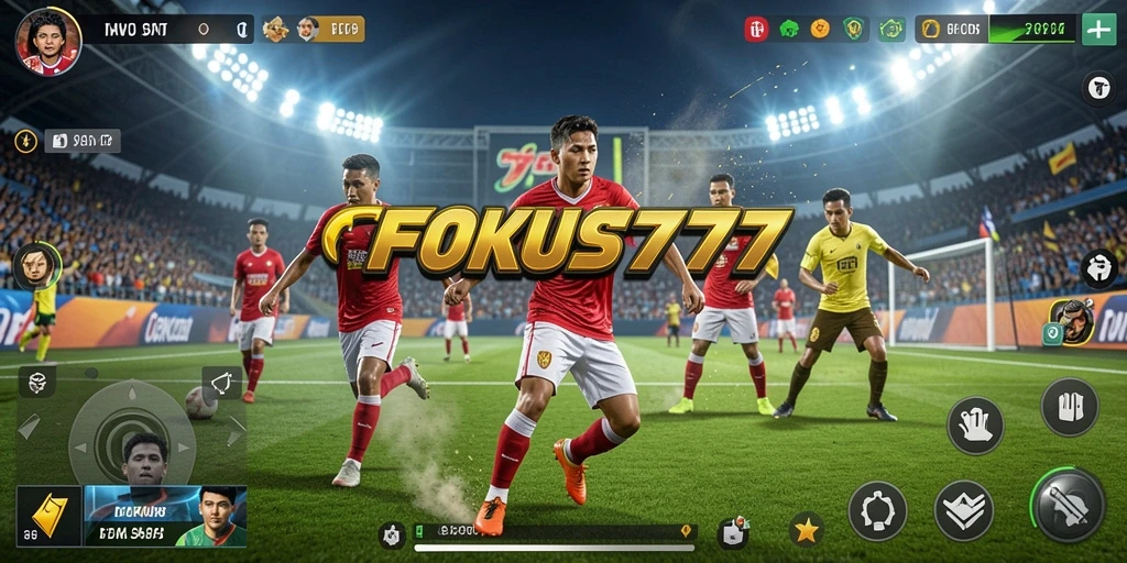 Screenshot permainan FOKUS777 yang menampilkan aksi seru di lapangan.