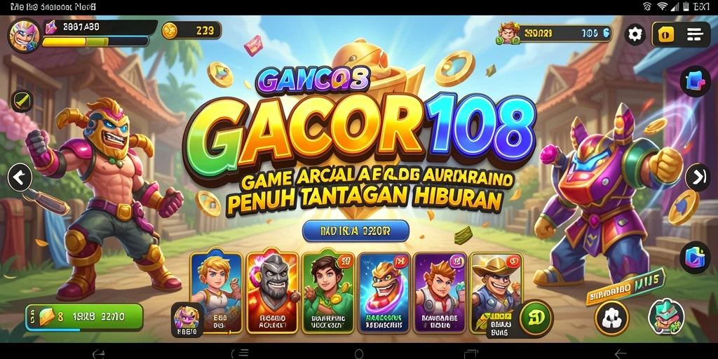 Screenshot permainan GACOR108 yang menampilkan aksi seru dalam game Arcade.