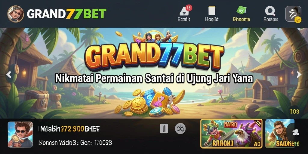 Tampilan gameplay menarik dan penuh warna dari GRAND77BET.