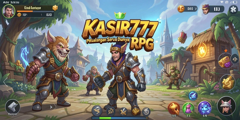 Gameplay RPG KASIR777 dengan karakter dan petualangan.