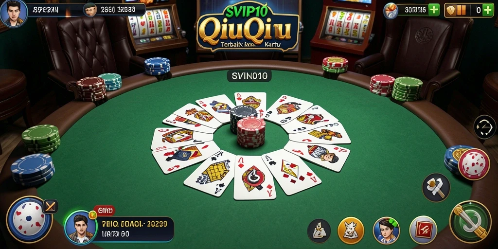 Screenshot gameplay SVIP10 yang menampilkan suasana permainan QiuQiu.