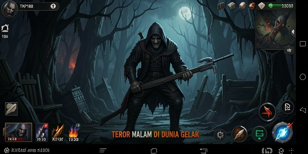 Screenshot utama TKP188 menampilkan suasana gelap dan menakutkan dari gameplay.
